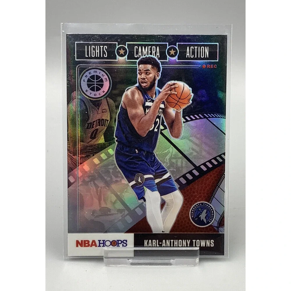 2019 Panini NBA Hoops Premium Stock Lights Camera Action Holo Karl-Anthony Towns